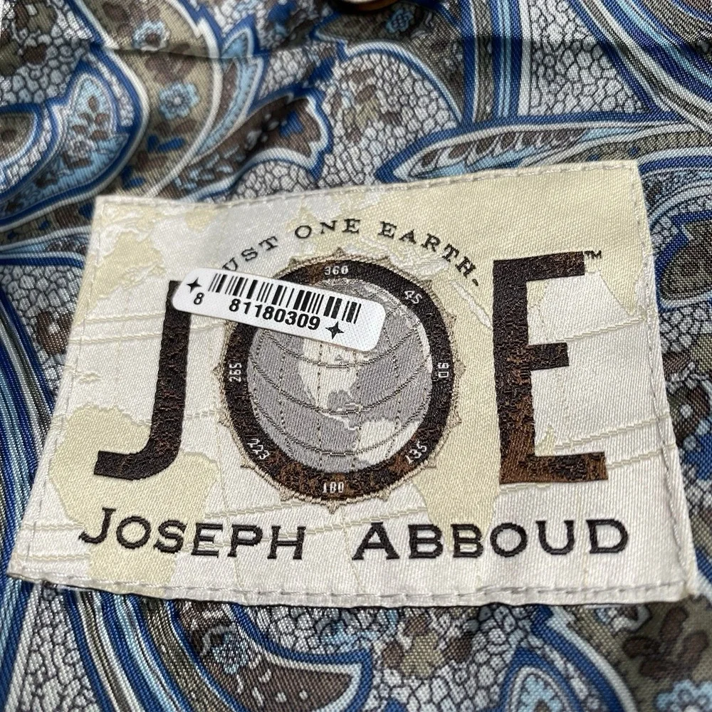Joe Joseph Abboud Blazer 42XL Linen 2B2V Slim Fit Peak Lapel Brown Taupe